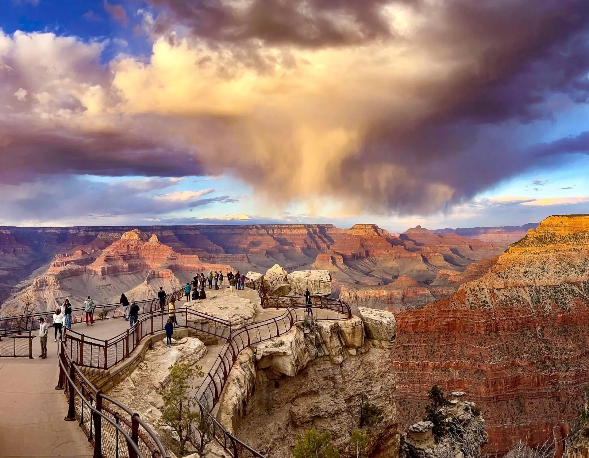 Sunset over Grand Canyon's South Rim from Mather Point